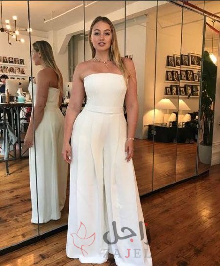 زاجل اطلالة إيسكرا بالجمبسوت الأبيض الكلاسيكي - زاجل نيوز