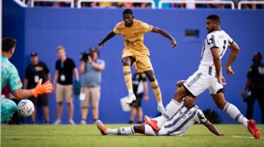 ثنائيتان لديمبلي وكين في تعادل برشلونة مع يوفنتوس