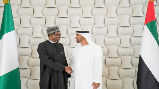 محمد بن زايد و رئيس نيجيريا يبحثان علاقات التعاون و القضايا ذات الاهتمام المشترك
