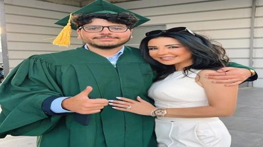 الفنانة ماغي بوغصن تعبر عن سعادتها بتخرج ابنها