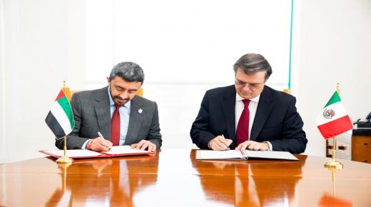 عبدالله بن زايد يلتقي وزير العلاقات الخارجية المكسيكي