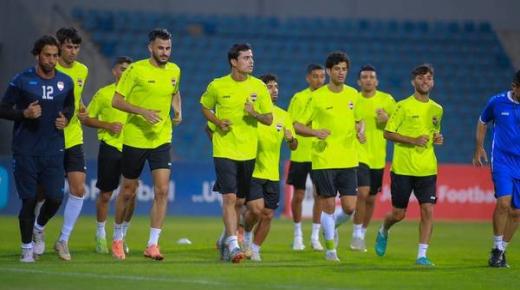 المنتخب العراقي يستعد للقاء سوريا