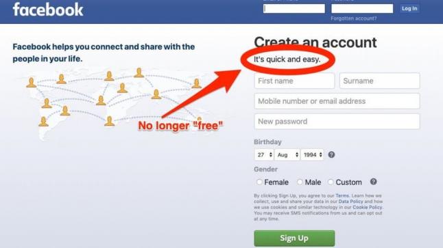 فيسبوك تتخلى عن شعار مجاني “وسيظل دائمًا مجانيا”، ليصبح الشعار الجديد “إنه سريع وسهل”