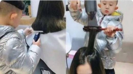 عمره 6 سنوات.. شاهد أصغر حلاق نسائي في العالم!