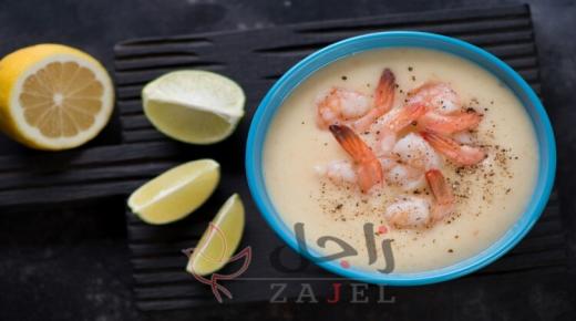 الذ شوربة روبيان بالكريمة