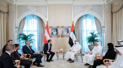 محمد بن زايد يبحث مع مستشار النمسا تعزيز العلاقات الثنائية