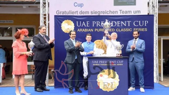 المهر فريدي بي واي… بطل جولة كأس رئيس دولة الإمارات للخيول بألمانيا