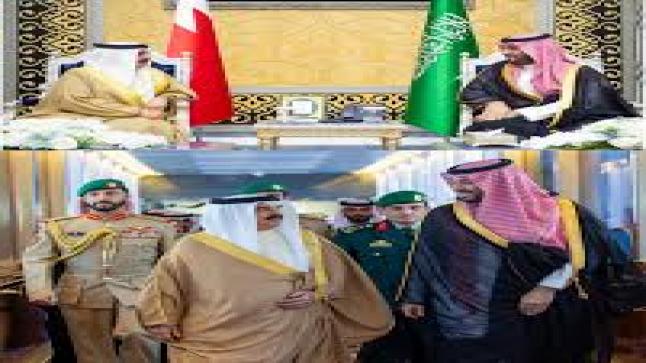 الأمير محمد بن سلمان كان أول من يستقبل الملك ‬حمد‭ ‬بن‭ ‬عيسى‭ ‬آل‭ ‬خليفة عند وصوله السعودية