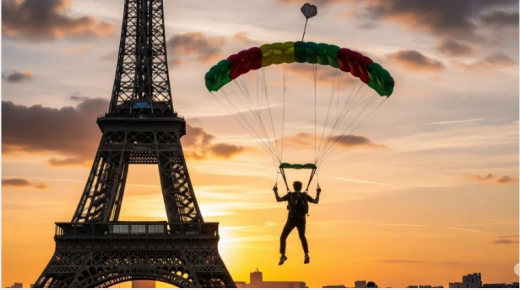 اعتقال 3 أشخاص بعد قفزة مظلية خطيرة من قمة برج إيفل