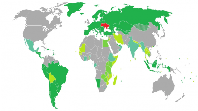 الدول التي يستطيع الاوكرانيين الدخول اليها بدون تأشيرة