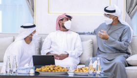 سمو الشيخ محمد بن زايد أل نهيان يزور منزل رائد الفضاء سلطان النيادي