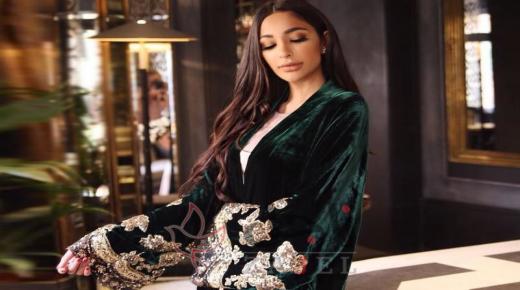 عبايات وقفاطين قطيفة باللون الأخضر لحفلات نهاية العام