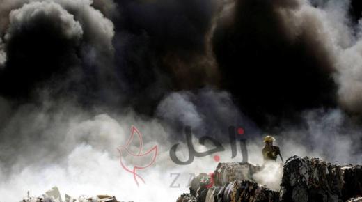 حريق هائل يوقف الرحلات بمحطة قطار الحرمين في جدة والاستعانة بالطيران للسيطرة عليه