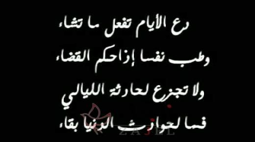 دَعِ الأَيّامَ تَفعَلُ ما تَشاءُ ” الشافعي”