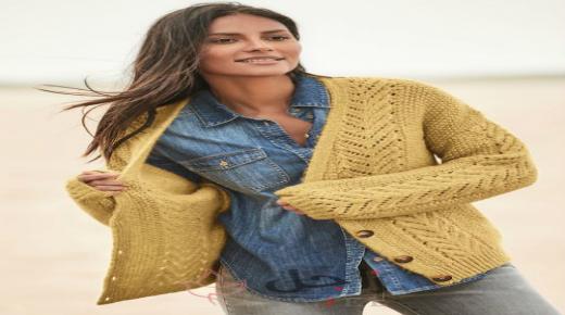 الكارديجان الشتوي مع القميص الجينز