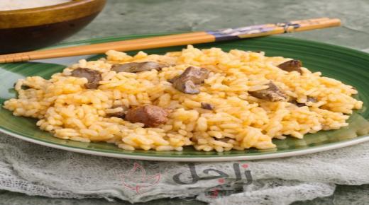 قوانص الدجاج بالأرز