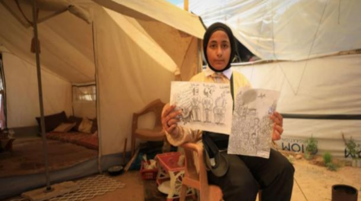 الطِّفلة سما بريشتها تواجه ضغوطات الحرب