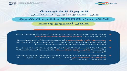 “صناع الأمل” تستقبل أكثر من 9000 طلب ترشيح خلال أسبوع واحد