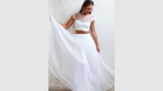 فستان الزفاف ثنائي القطعة أحدث صيحات الموضة